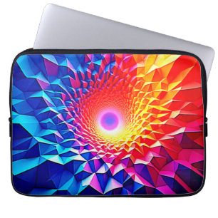 Prismatic Geometric Color Vortex Design Laptop Sleeve
