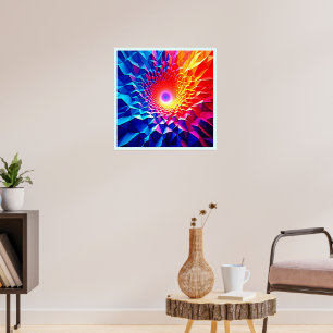 Prismatic Geometric Color Vortex Design Poster