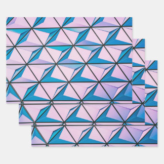 Prismatic Geometry Wrapping Paper Sheet