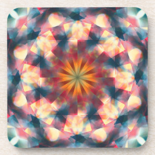Prismatic Kaleidoscopic Psychedelic Mandala Coaster