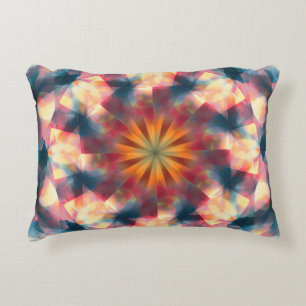 Prismatic Kaleidoscopic Psychedelic Mandala Decorative Cushion