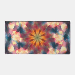 Prismatic Kaleidoscopic Psychedelic Mandala Desk Mat