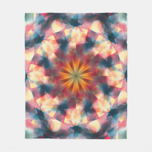Prismatic Kaleidoscopic Psychedelic Mandala Fleece Blanket
