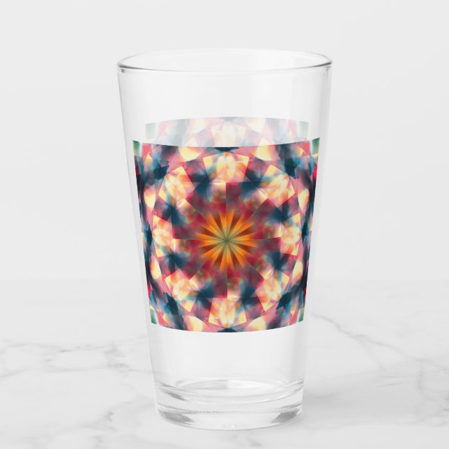 Prismatic Kaleidoscopic Psychedelic Mandala Glass (Front)
