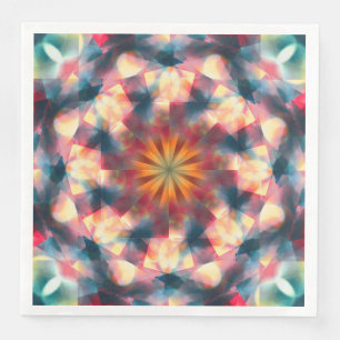 Prismatic Kaleidoscopic Psychedelic Mandala Napkin