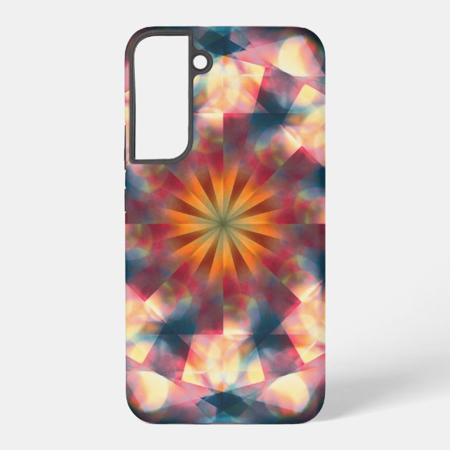 Prismatic Kaleidoscopic Psychedelic Mandala Samsung Galaxy S22+ Case (Back)
