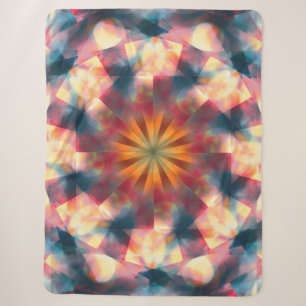 Prismatic Kaleidoscopic Psychedelic Mandala Sherpa Blanket