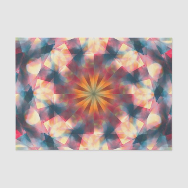 Prismatic Kaleidoscopic Psychedelic Mandala Tissue Paper (Front)