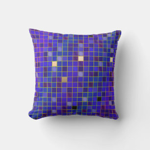 Prismatic Look Checked Grid Pillow - Blue Cobalt