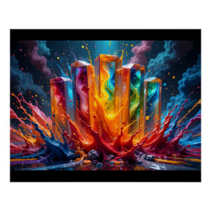 Prismatic Paint Columns Poster