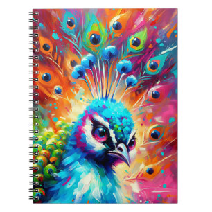 Prismatic Peacock Elegance Notebook