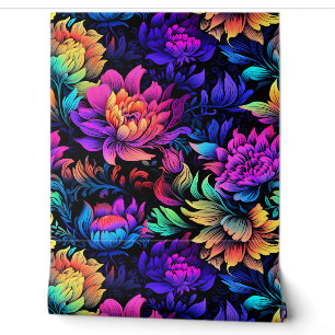 Prismatic Petalscape Botanical Wallpaper