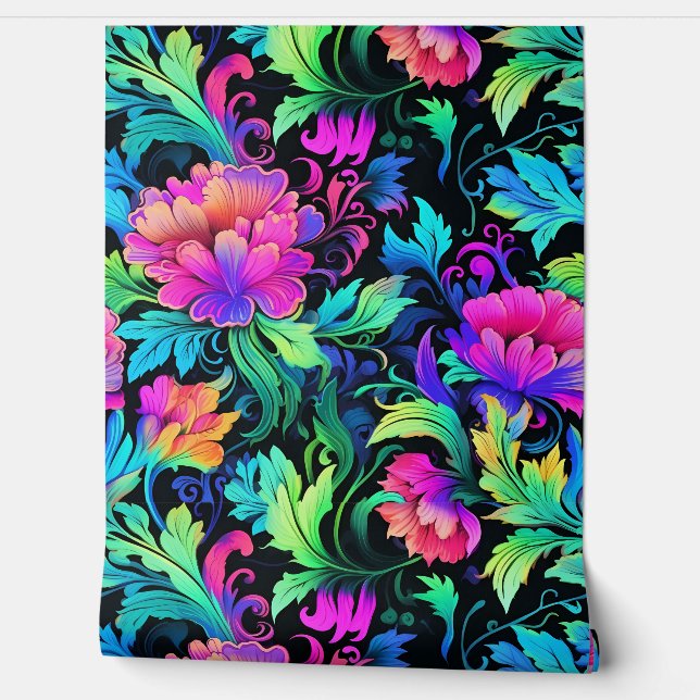 Prismatic Petalscape Botanical Wallpaper (Unrolling)