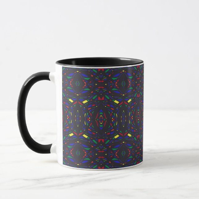Prismatic Rainbow Abstract Acrylic Art Mug (Left)
