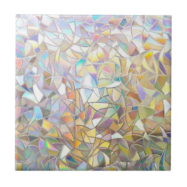 Prismatic Stained Glass Effect - Rainbow Prismatic Ceramic Tile (Front)