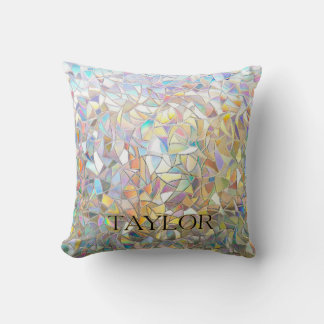Prismatic Stained Glass Effect - Rainbow Prismatic Cushion