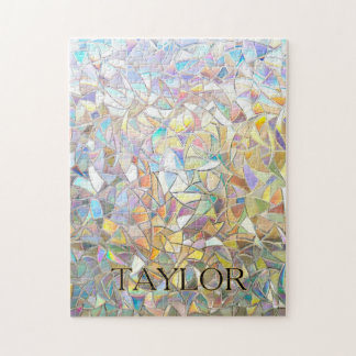 Prismatic Stained Glass Effect - Rainbow Prismatic Jigsaw Puzzle