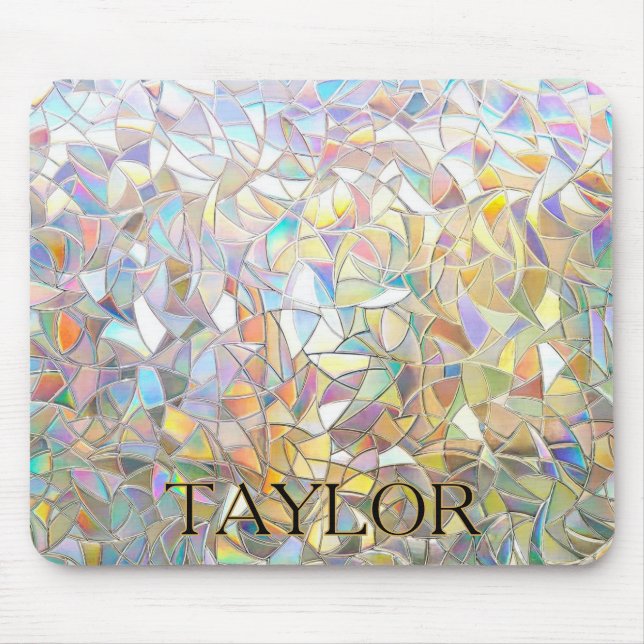 Prismatic Stained Glass Effect - Rainbow Prismatic Mouse Pad (Front)