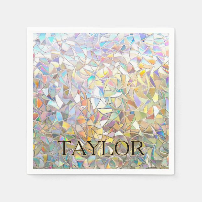 Prismatic Stained Glass Effect - Rainbow Prismatic Napkin (Front)