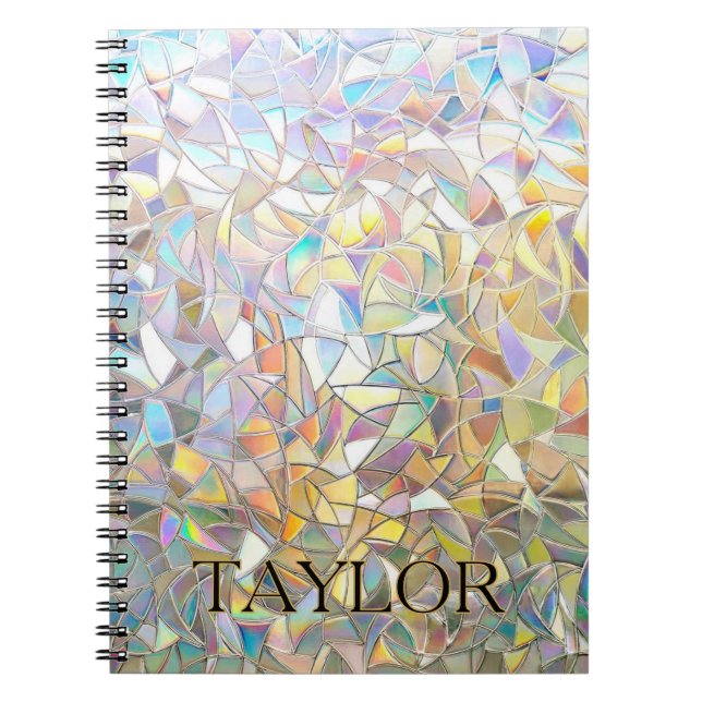Prismatic Stained Glass Effect - Rainbow Prismatic Notebook (Front)