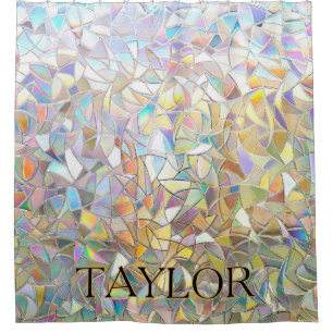 Prismatic Stained Glass Effect - Rainbow Prismatic Shower Curtain