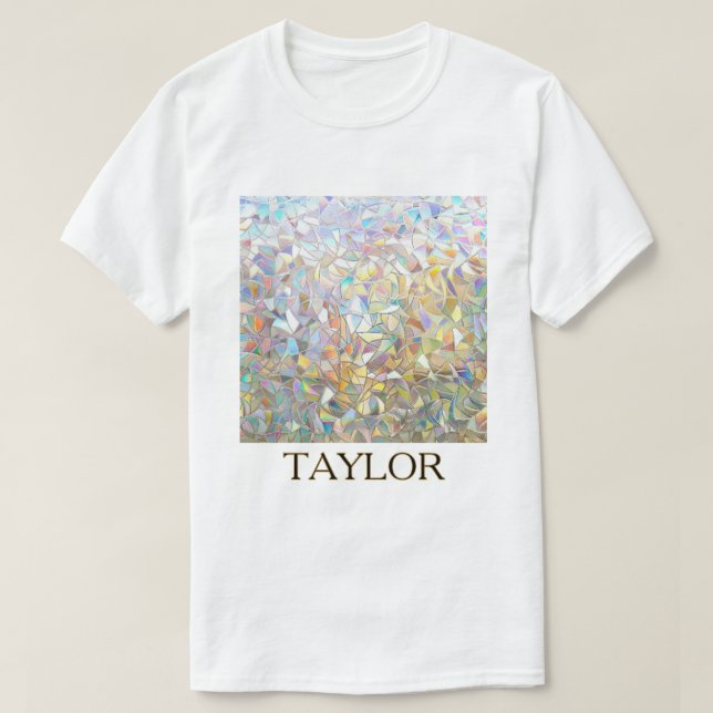 Prismatic Stained Glass Effect - Rainbow Prismatic T-Shirt (Design Front)