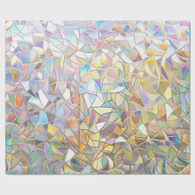 Prismatic Stained Glass Effect - Rainbow Prismatic Wrapping Paper (Flat)