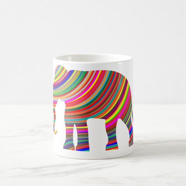 Prismatic Waves Elephant Coffee Mug (Center)