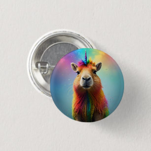 Prismhorn: The Rainbow Capybaraicorn 3 Cm Round Badge
