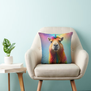 Prismhorn: The Rainbow Capybaraicorn Cushion