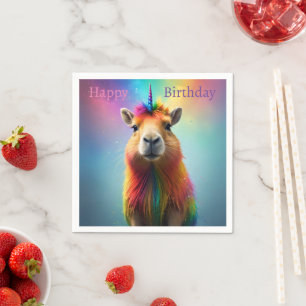 Prismhorn: The Rainbow Capybaraicorn Napkin