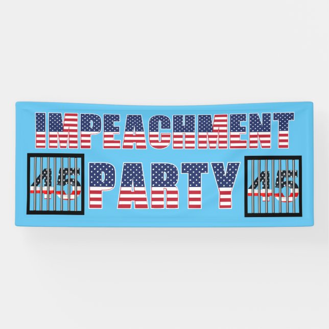 Prison Bars President 45 Impeachment Party Banner (Horizontal)