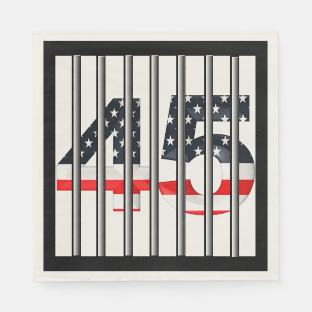 Prison Bars President 45 Impeachment Party Napkin (Front)