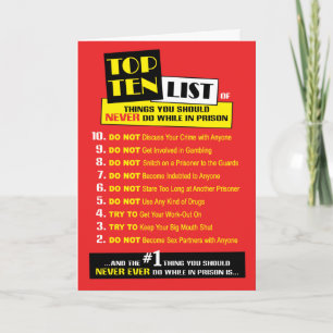 Prison Cards - Top Ten