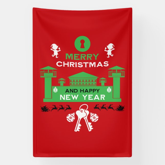 Prison Christmas Holiday Gift Banner (Vertical)