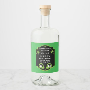 Prison Correctional Officer Birthday Liquor Bottle Label