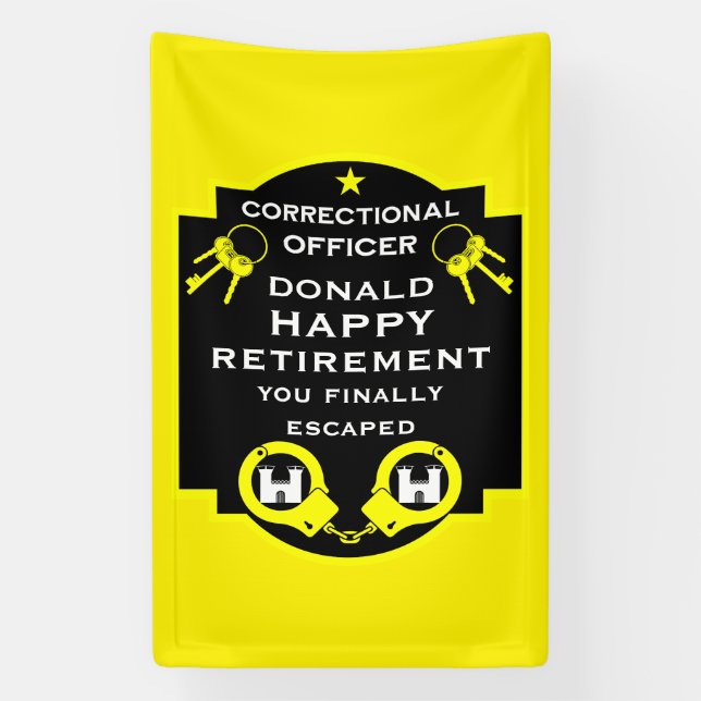 Prison Correctional Officer Retirement Banner (Vertical)