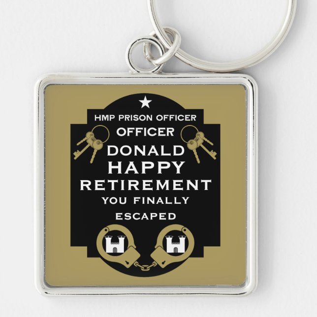 Prison Correctional Officer Retirement Key Ring (Front)