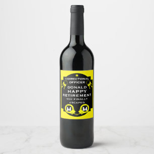 Prison Correctional Officer Retirement Wine Label