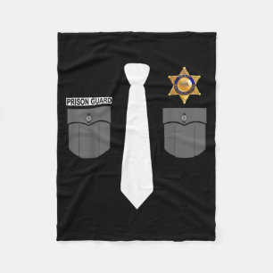 Prison Guard Police Officer Sheriff Funny Costume Fleece Blanket