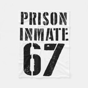 Prison Inmate 67 Halloween Meme Costume Jail Priso Fleece Blanket