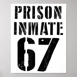 Prison Inmate 67 Halloween Meme Costume Jail Priso Poster