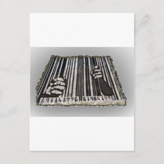 PRISON JAIL BAR CODE POSTCARD
