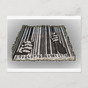 PRISON JAIL BAR CODE POSTCARD