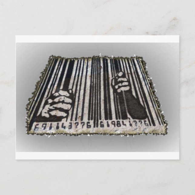 PRISON JAIL BAR CODE POSTCARD (Front)