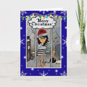 Prison Jailbird Holiday Card
