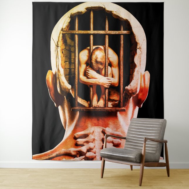 Prison of the Mind – Surreal Conceptual Wall Art  Tapestry (In Situ)