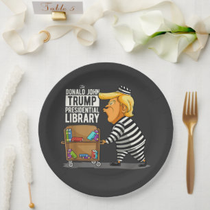 Prison Trump Presidential Library Paper Plate