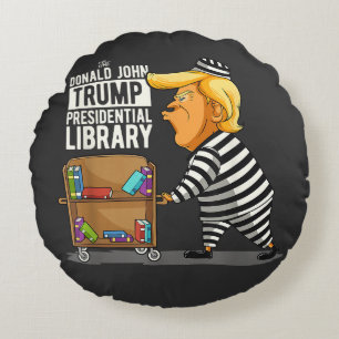 Prison Trump Presidential Library Round Cushion