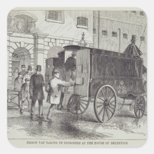 Prison Van taking up Prisoners at the House of Det Square Sticker